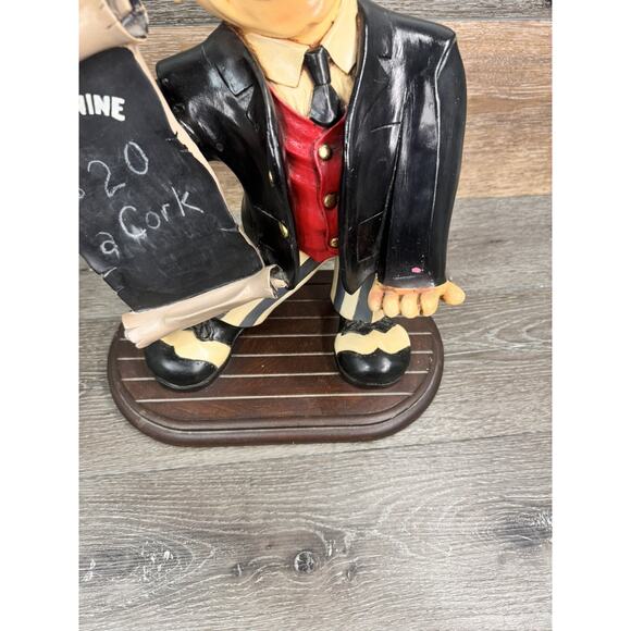 Peter Mook Signed Waiter Wine Holder Restaurant Style Statue 18” Tall - Picture 7 of 15